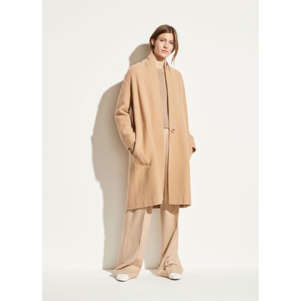 Vince Camel/Tan Long Wool-Blend Coat